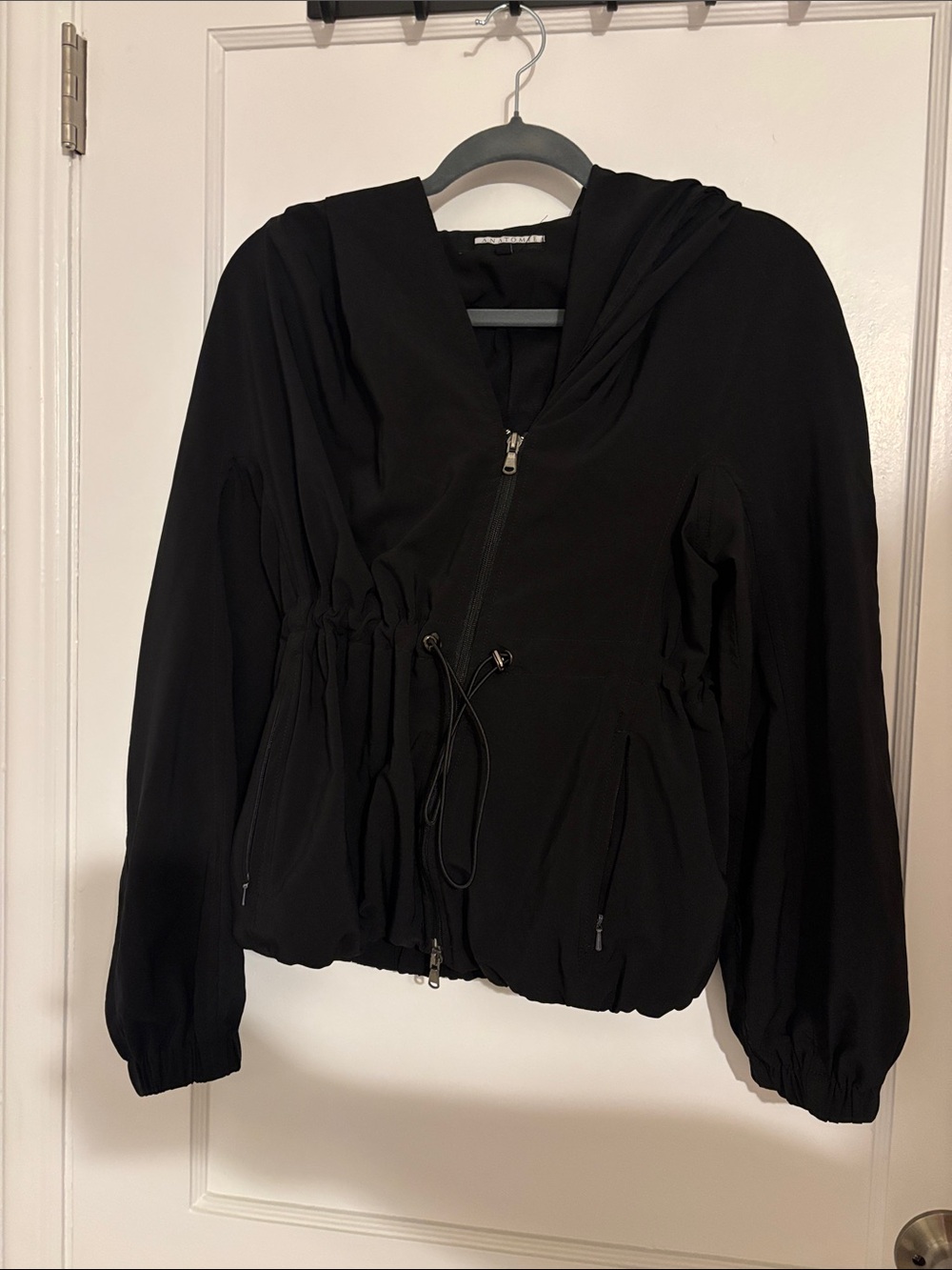Anatomie Black Hooded Drawstring Utility Jacket